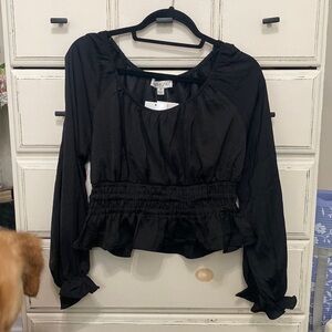 Long sleeve silk top